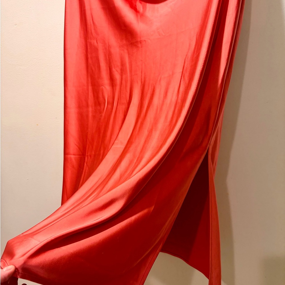 Old Navy Coral Satin Maxi Skirt - Picture 2 of 4